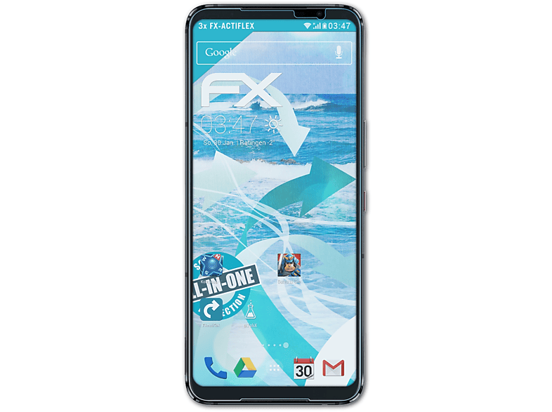 ATFOLIX 3x FX-ActiFleX Displayschutz(für Asus ROG Phone 5 Ultimate)