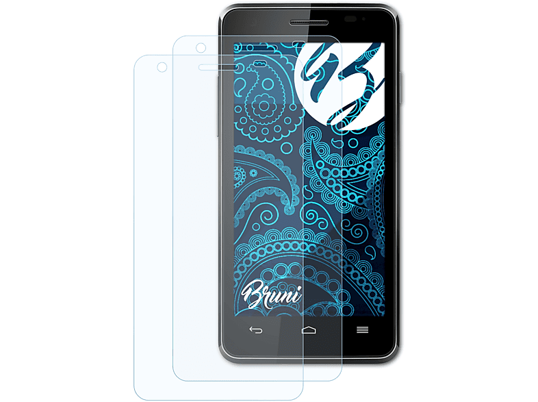 BRUNI 2x Basics-Clear Schutzfolie(für Vodafone Smart 4 Turbo)