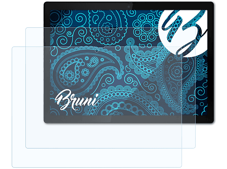 BRUNI 2x Basics-Clear Schutzfolie(für Lenovo ThinkPad X12 Detachable)