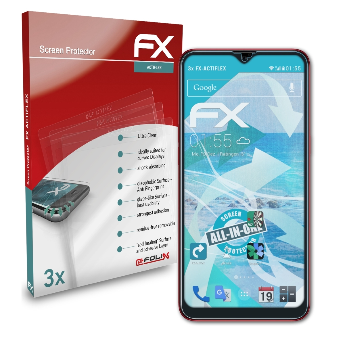 ATFOLIX Galaxy Displayschutz(für 3x Samsung FX-ActiFleX A10s)