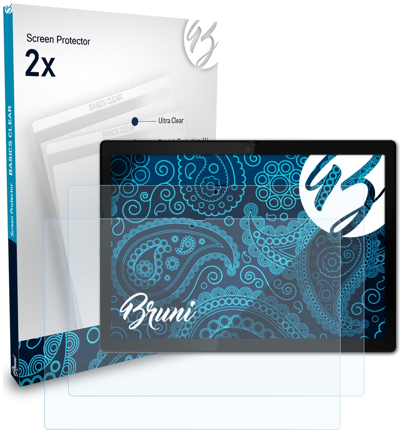 BRUNI Schutzfolie(für X12 ThinkPad Basics-Clear Lenovo Detachable) 2x