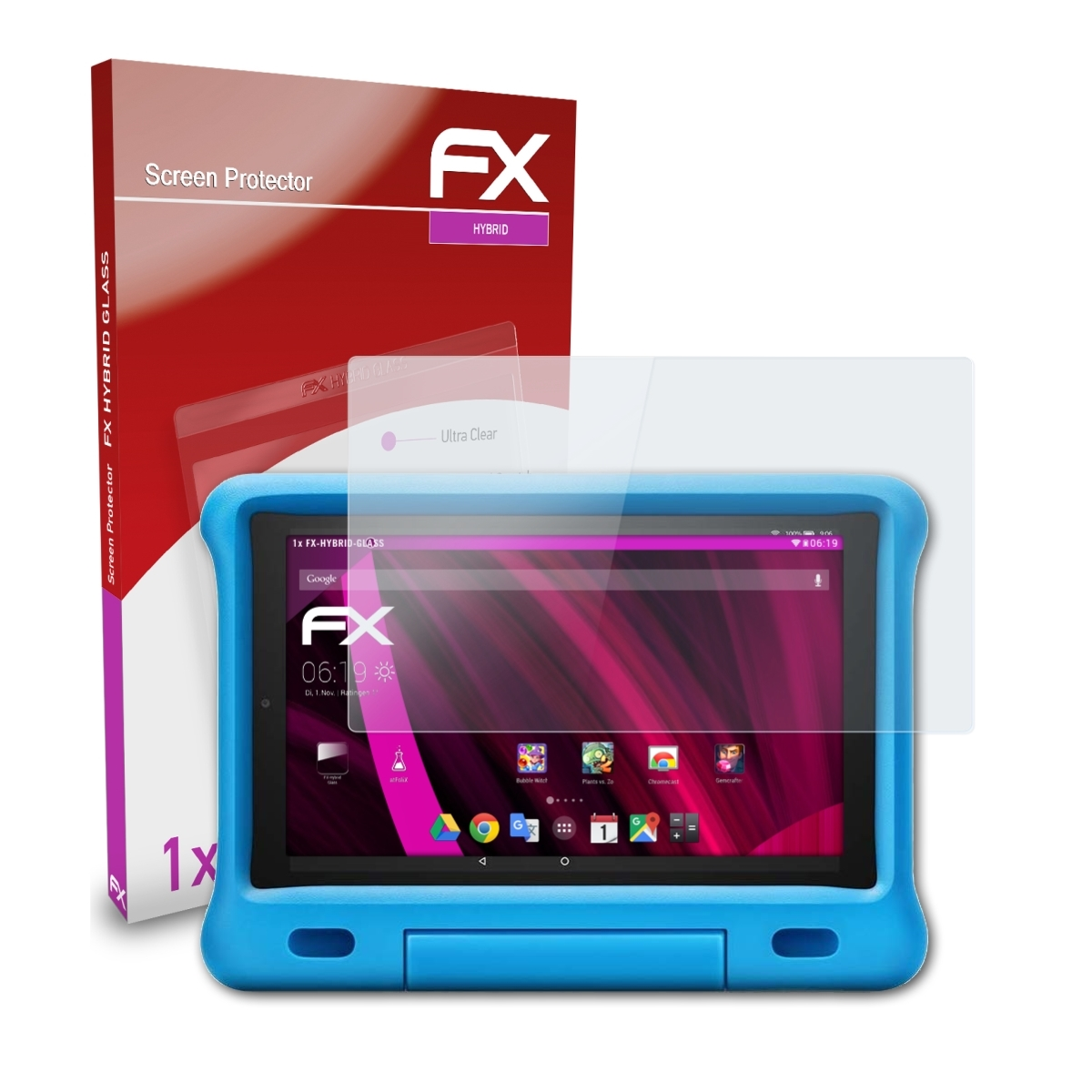 2019)) FX-Hybrid-Glass (Edition Amazon 10 HD ATFOLIX Schutzglas(für Fire Kids