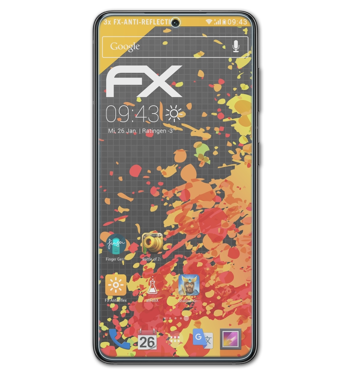Galaxy Displayschutz(für ATFOLIX FX-Antireflex Samsung S21) 3x
