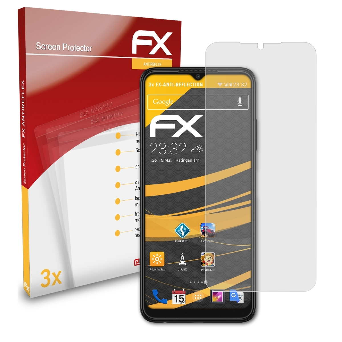 ATFOLIX 3x FX-Antireflex 5G) Displayschutz(für A22 Samsung Galaxy