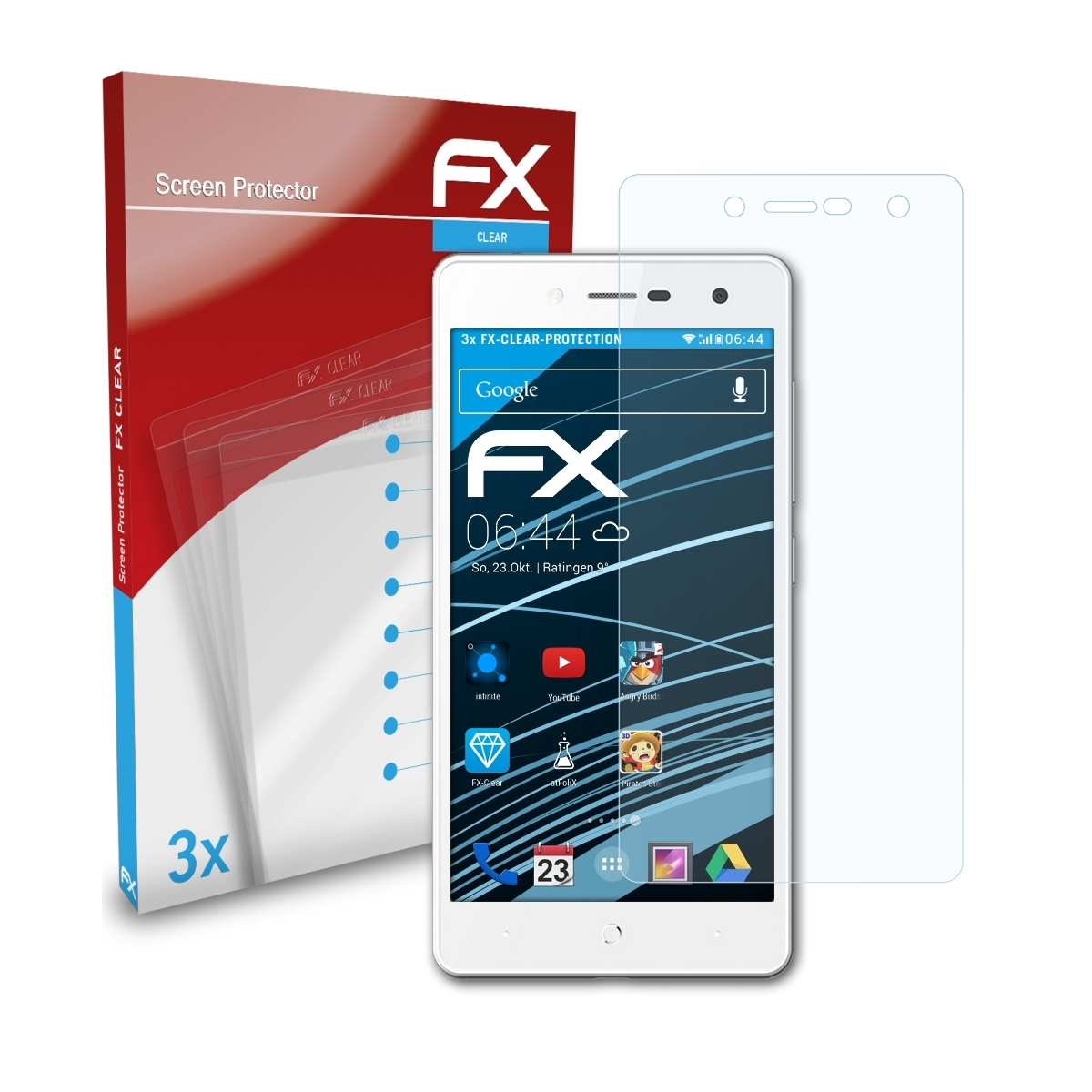 ATFOLIX 3x FX-Clear Displayschutz(für Blade ZTE L7)