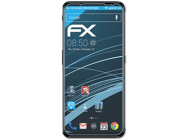 ATFOLIX 3x FX-Clear Displayschutz(für Nubia Red Magic 6 Pro)