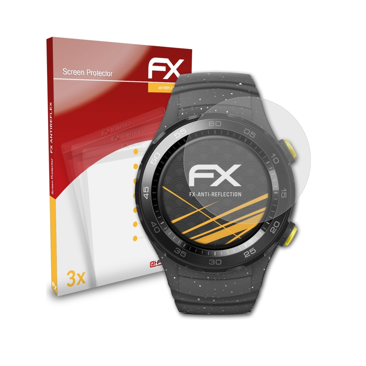 ATFOLIX Huawei 3x Watch 2) FX-Antireflex Displayschutz(für