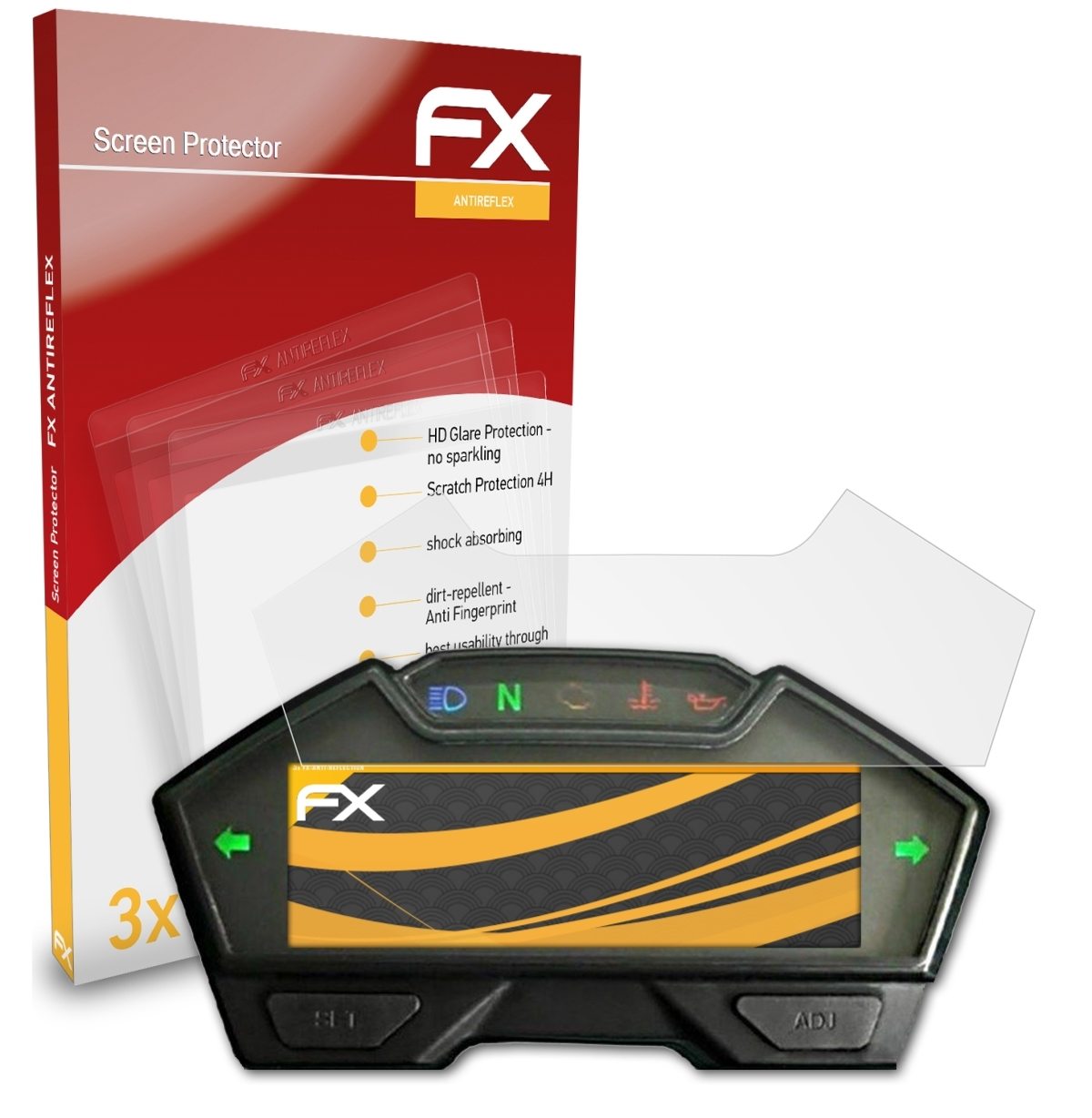 ATFOLIX 3x FX-Antireflex Displayschutz(für Africa Track Honda 750/650 RXS) XRV Twin