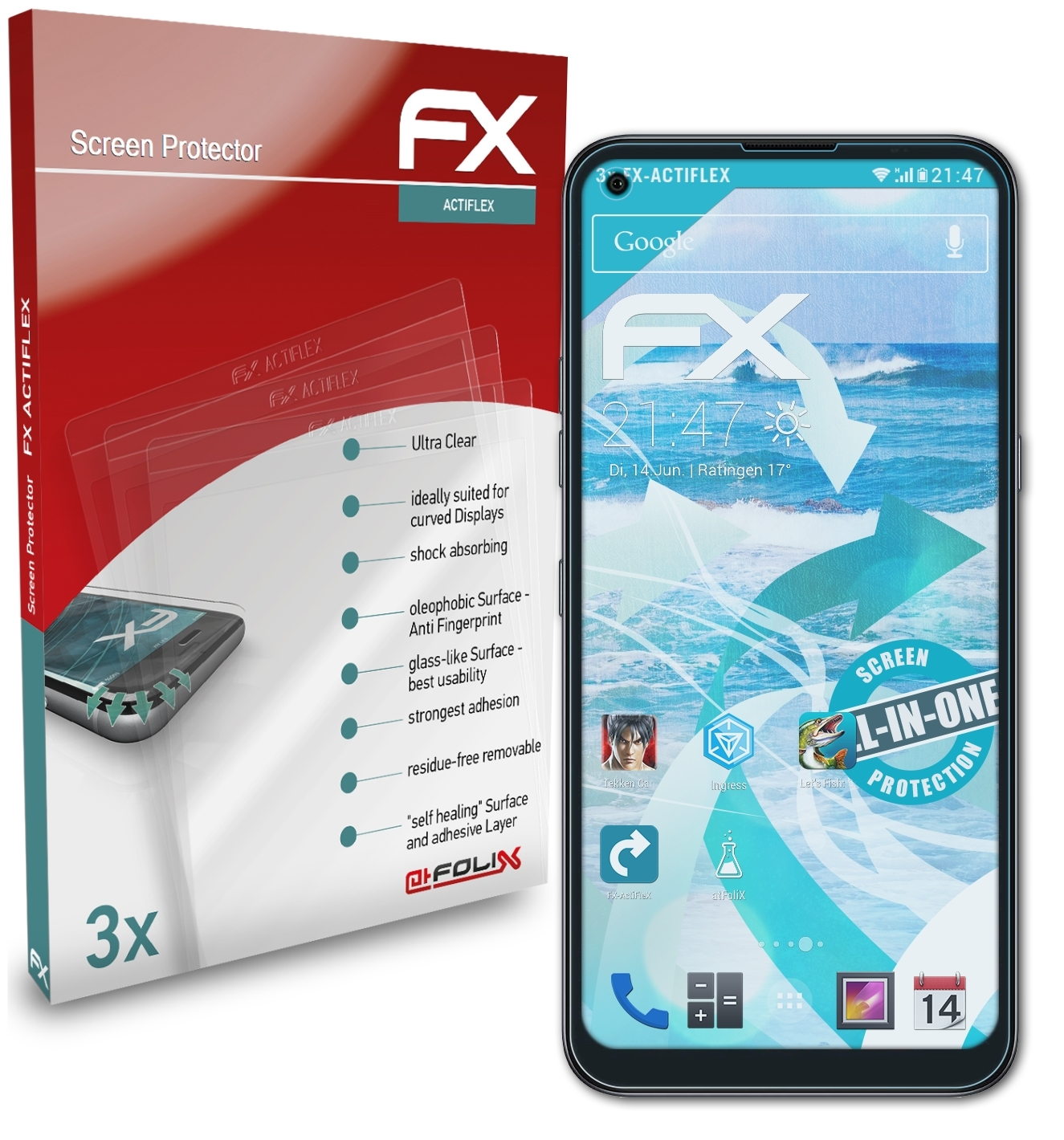 ATFOLIX 3x FX-ActiFleX Displayschutz(für LG K61)