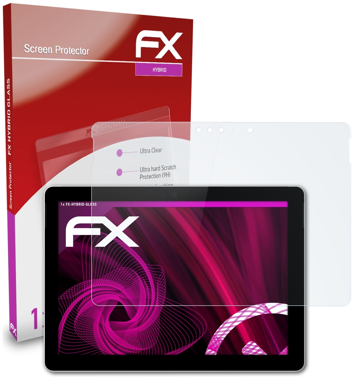 ATFOLIX FX-Hybrid-Glass Go) Microsoft Surface Schutzglas(für