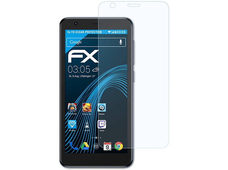 ATFOLIX 3x FX-Clear Displayschutz(für ZTE Blade A31 Lite)