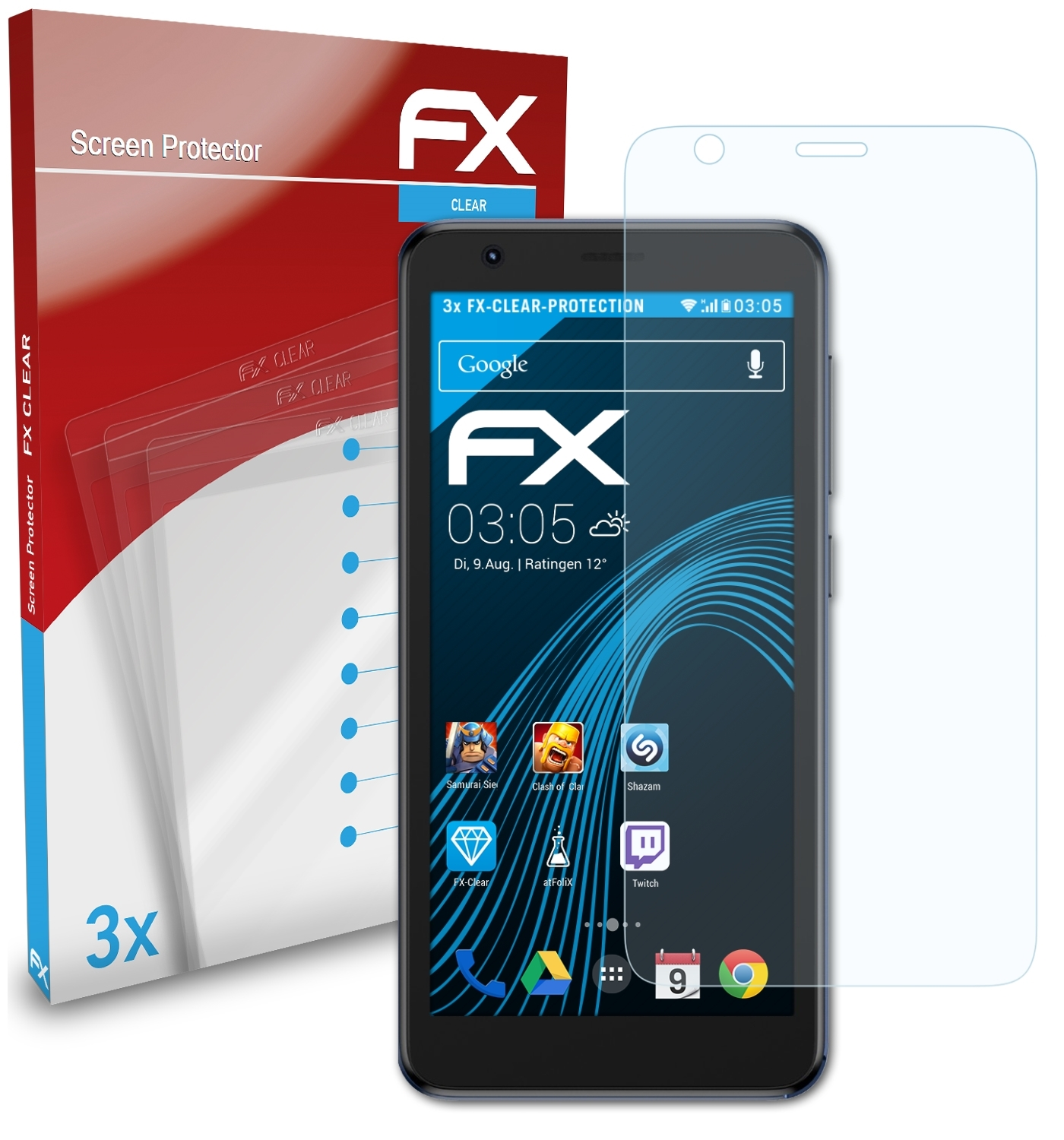 ATFOLIX 3x FX-Clear Displayschutz(für ZTE Blade Lite) A31