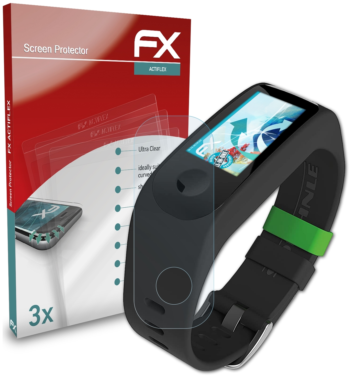 ATFOLIX 3x FX-ActiFleX Displayschutz(für Fitness-Tracker Soehnle Fit 100) Connect