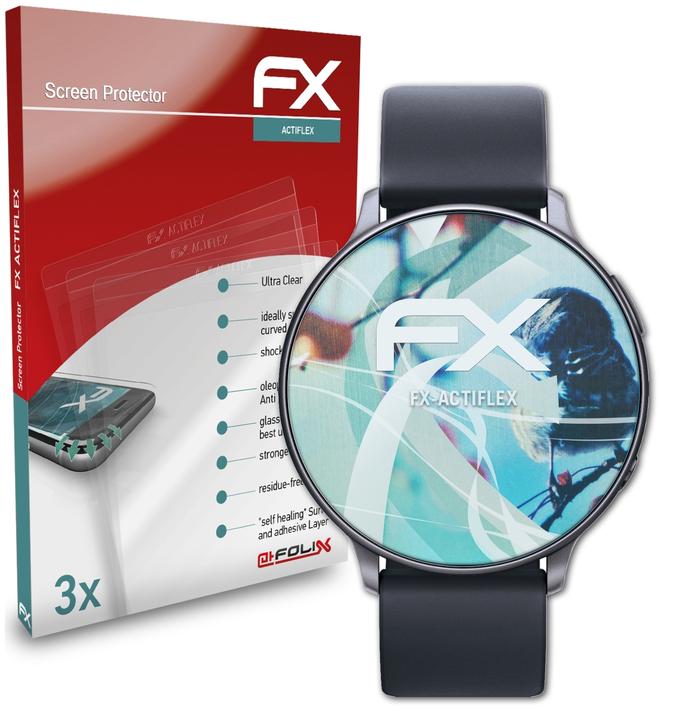 3x ATFOLIX Smartwatch (40mm)) FX-ActiFleX Displayschutz(für Display