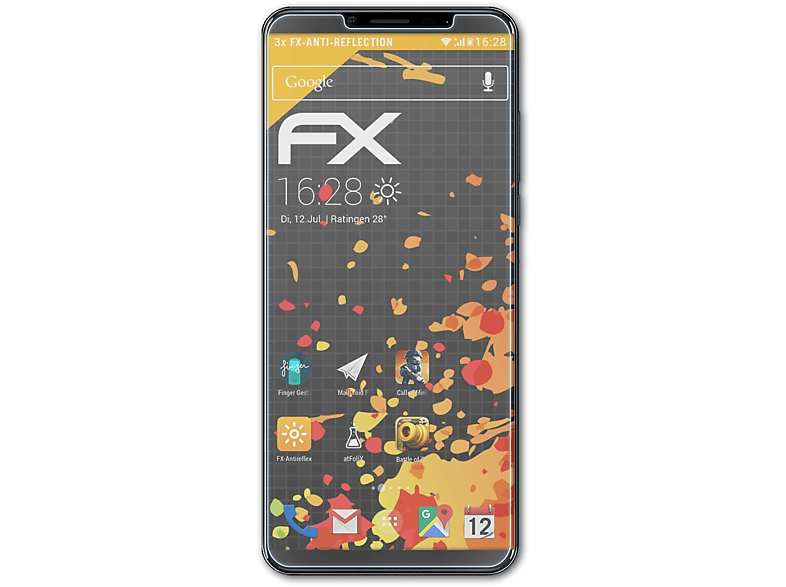 ATFOLIX 3x X19) FX-Antireflex Cubot Displayschutz(für
