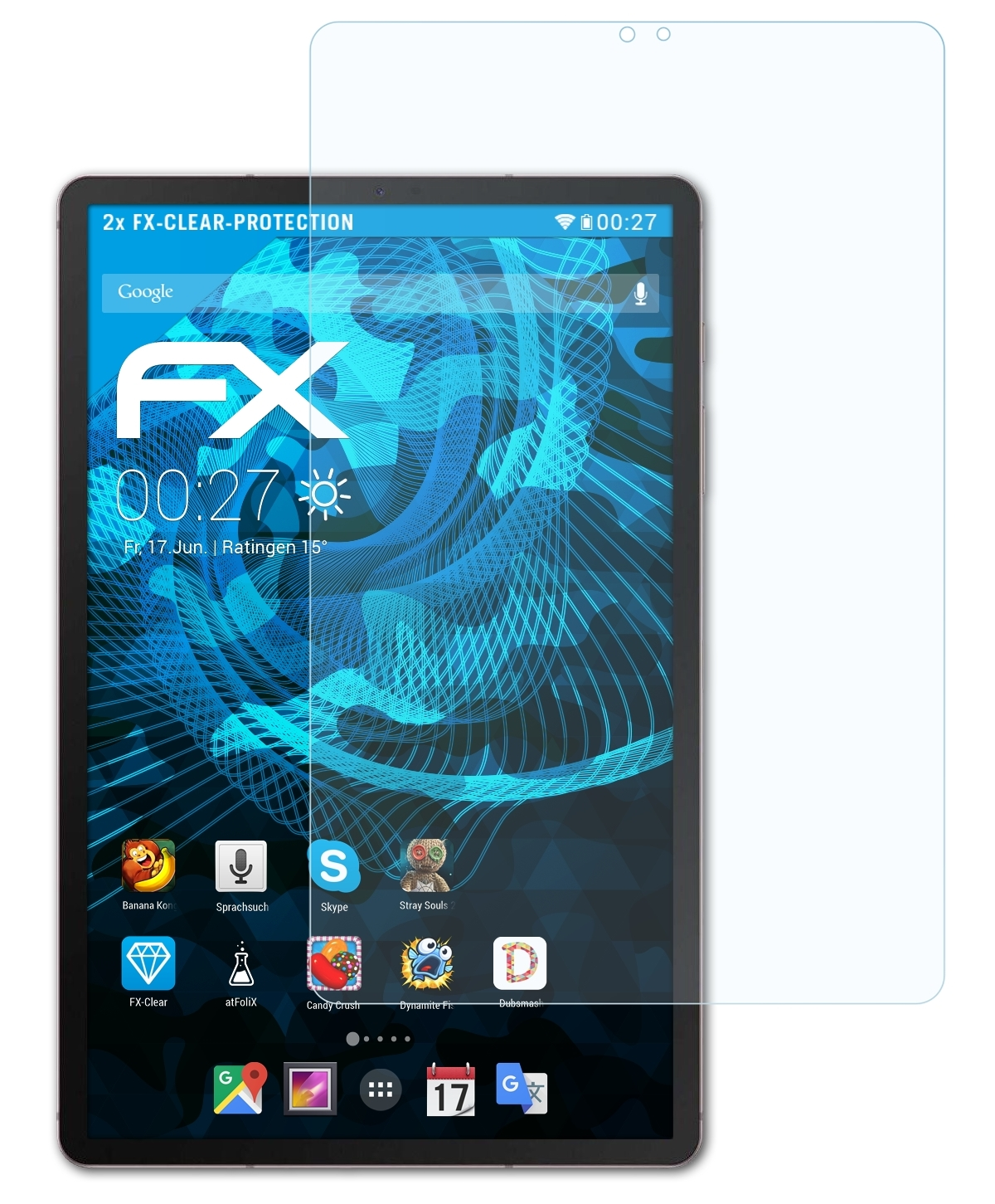 Displayschutz(für FX-Clear 2x ATFOLIX Galaxy S6) Samsung Tab
