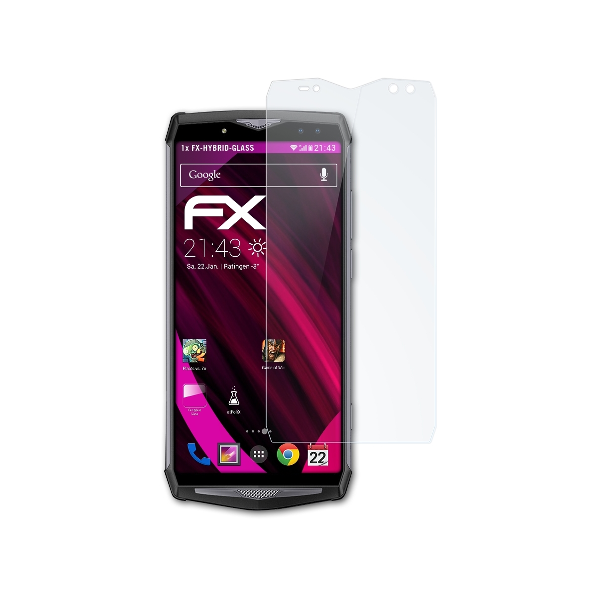 ATFOLIX FX-Hybrid-Glass Schutzglas(für Ulefone Power 5)