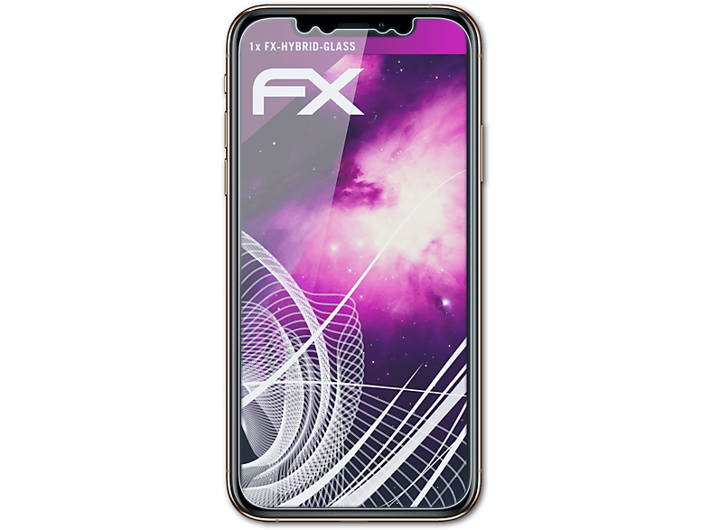 ATFOLIX FX-Hybrid-Glass Schutzglas(für Apple iPhone XS (Front cover))