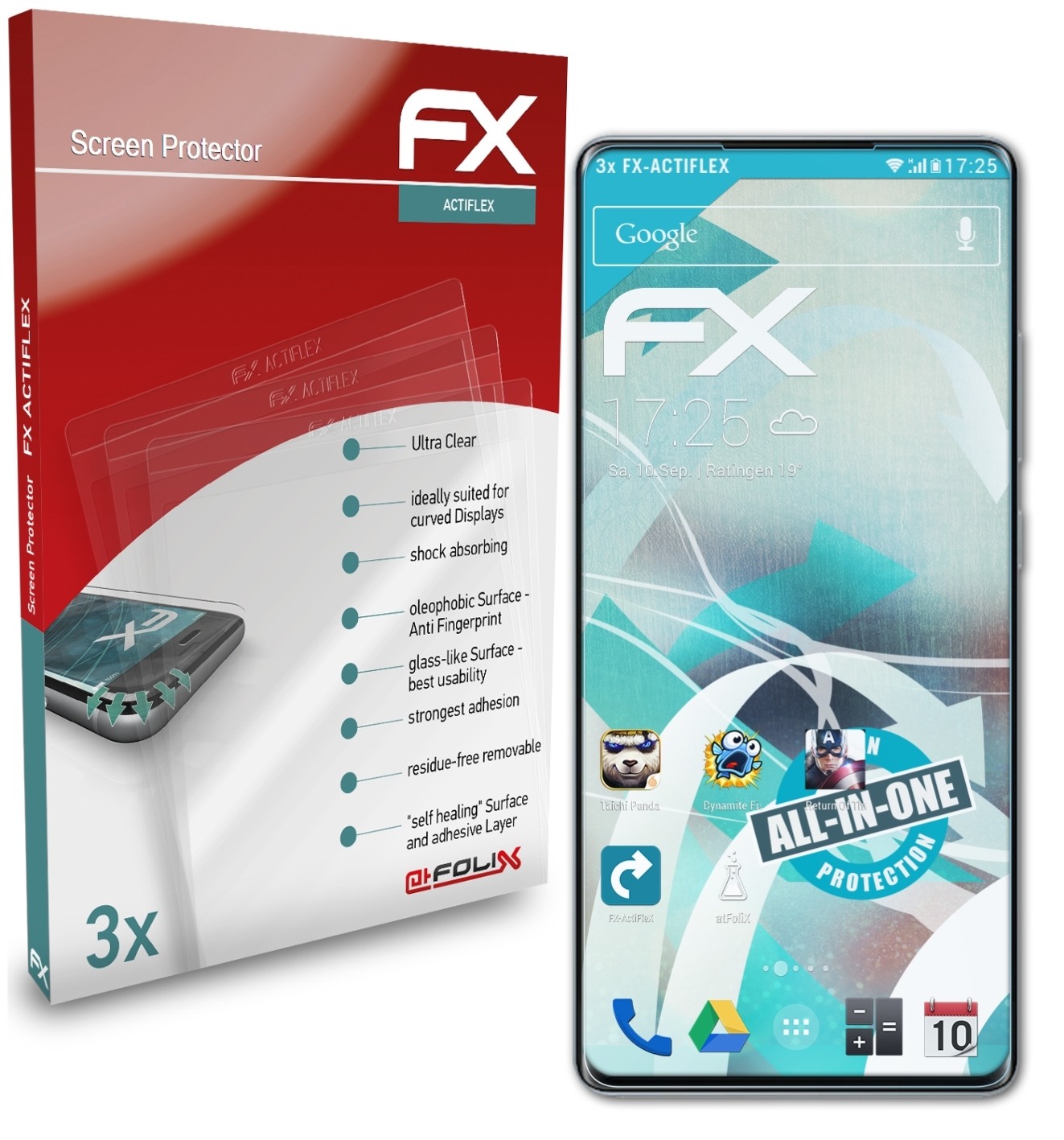 Displayschutz(für ATFOLIX Mix Xiaomi 4) 3x FX-ActiFleX