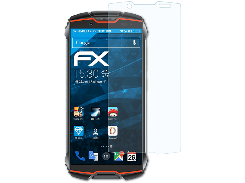 ATFOLIX 3x FX-Clear Displayschutz(für Cubot KingKong Mini 2)