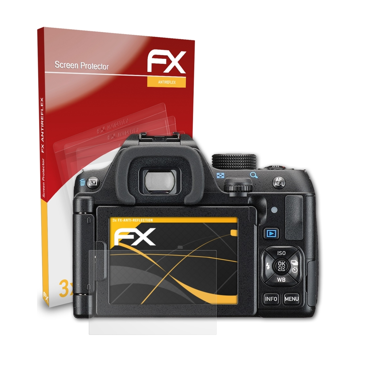 Ricoh 3x Displayschutz(für Pentax K-70) ATFOLIX FX-Antireflex