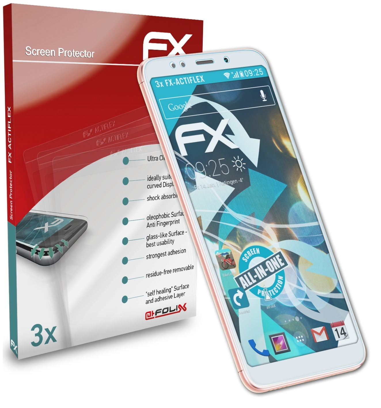 ATFOLIX Redmi 3x Displayschutz(für 5 Xiaomi FX-ActiFleX Plus)