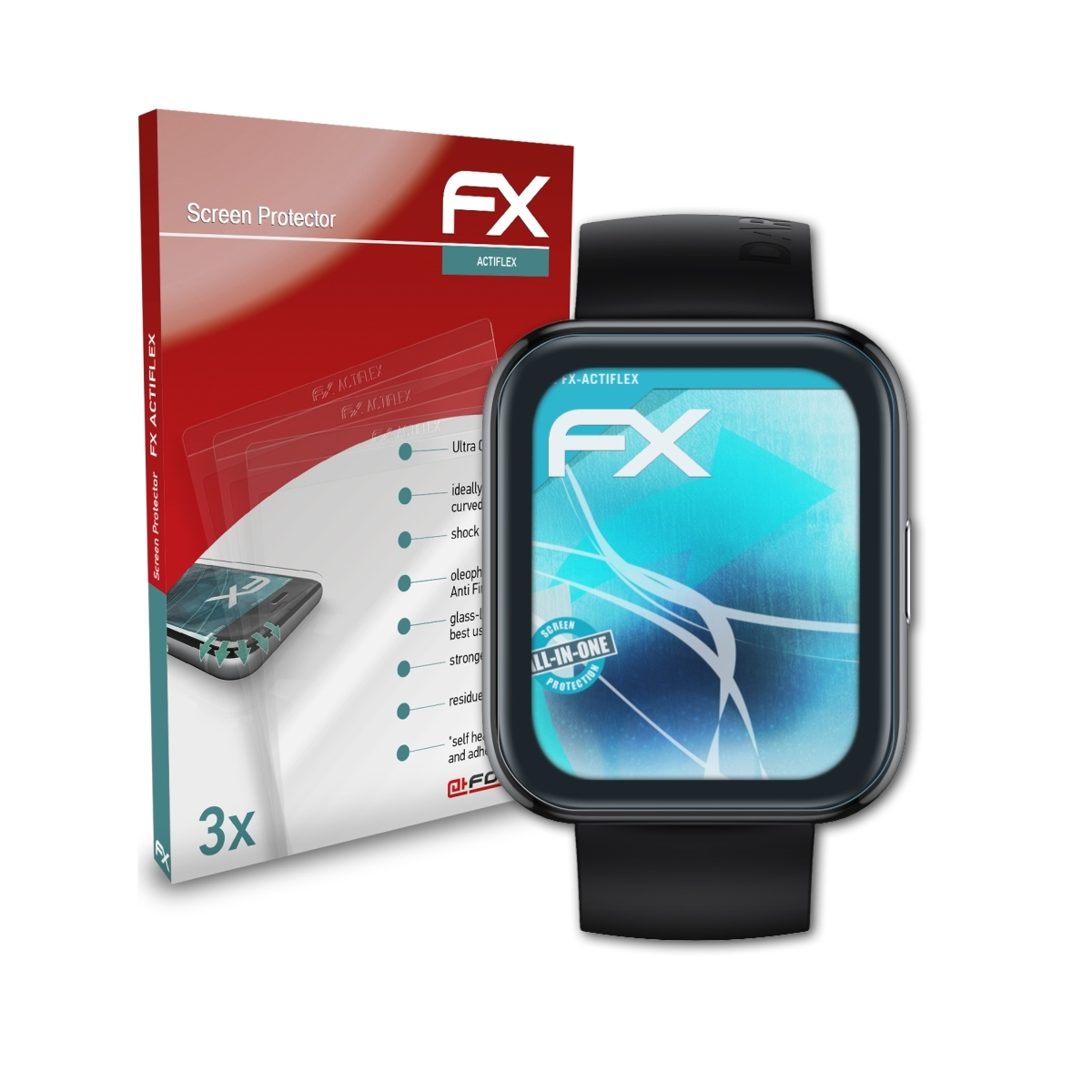 Displayschutz(für Watch ATFOLIX 3x 2 FX-ActiFleX Pro) Realme