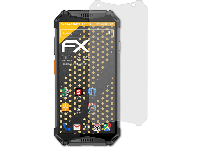 ATFOLIX 3x FX-Antireflex Armor Displayschutz(für 3WT) Ulefone
