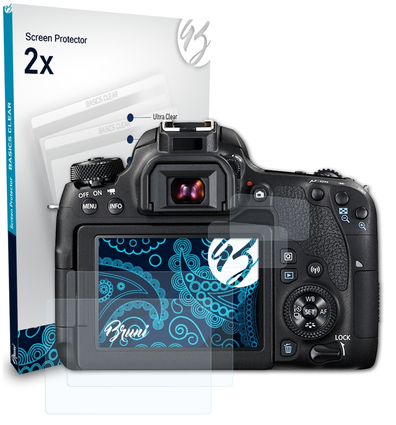 BRUNI 2x Basics-Clear EOS 77D) Canon Schutzfolie(für