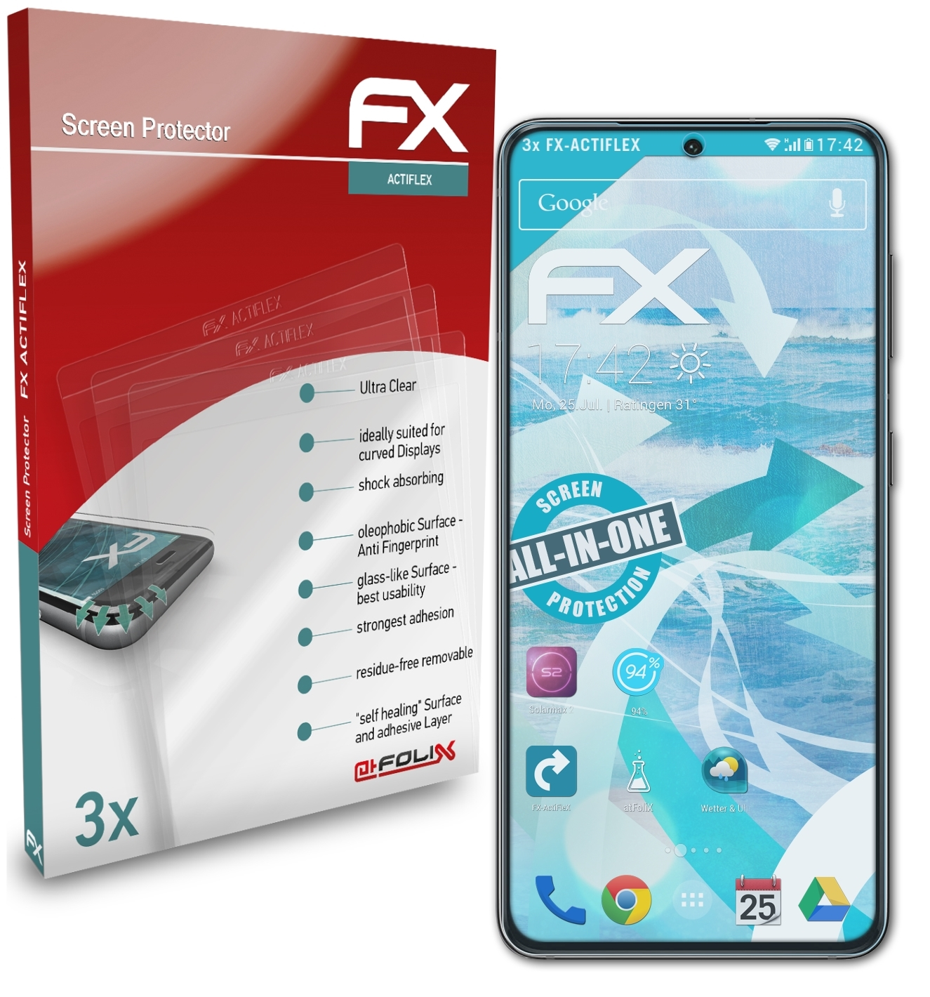 ATFOLIX Displayschutz(für FX-ActiFleX S21) Galaxy 3x Samsung
