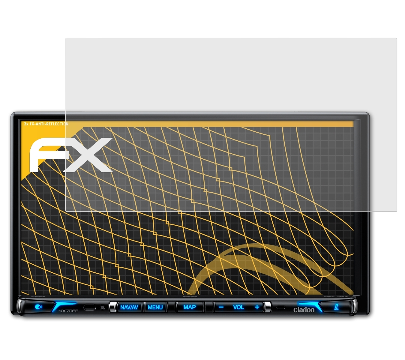 ATFOLIX 3x FX-Antireflex Displayschutz(für Clarion NX706E)