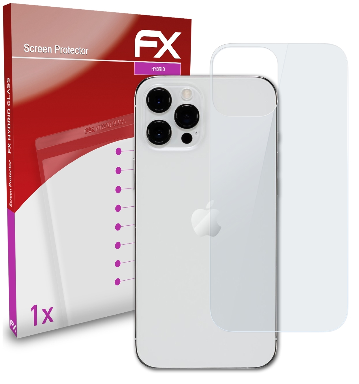 12 Schutzglas(für iPhone ATFOLIX Max Pro (Backcover)) Apple FX-Hybrid-Glass