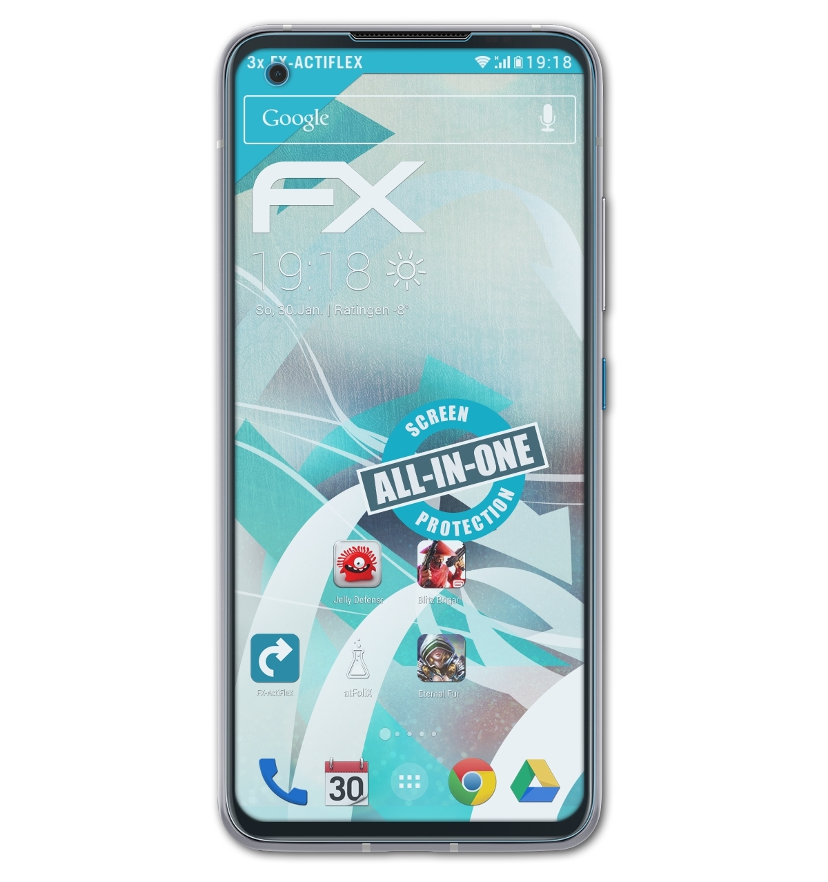 3x Asus FX-ActiFleX ATFOLIX Zenfone Displayschutz(für 8)