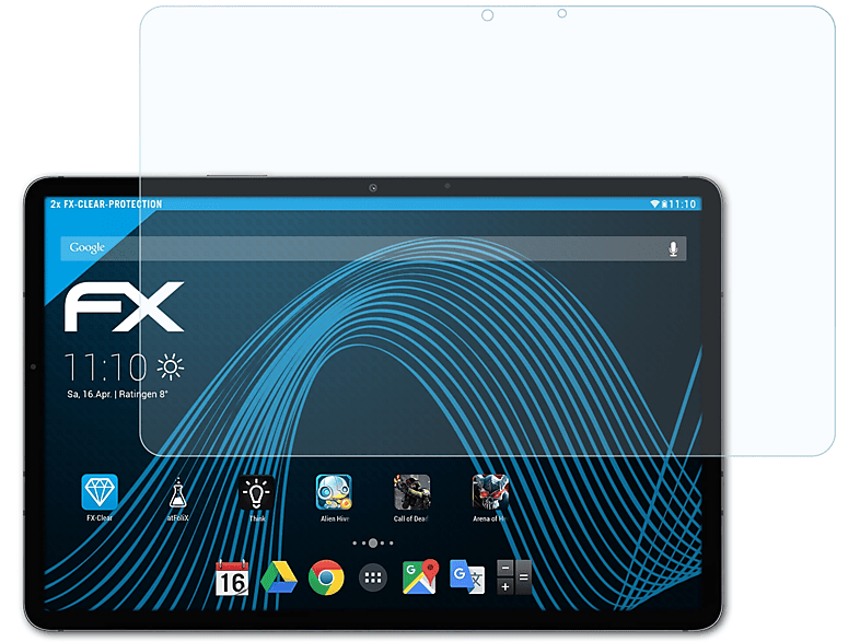 Displayschutz(für Galaxy Samsung ATFOLIX 2x FX-Clear S7) Tab