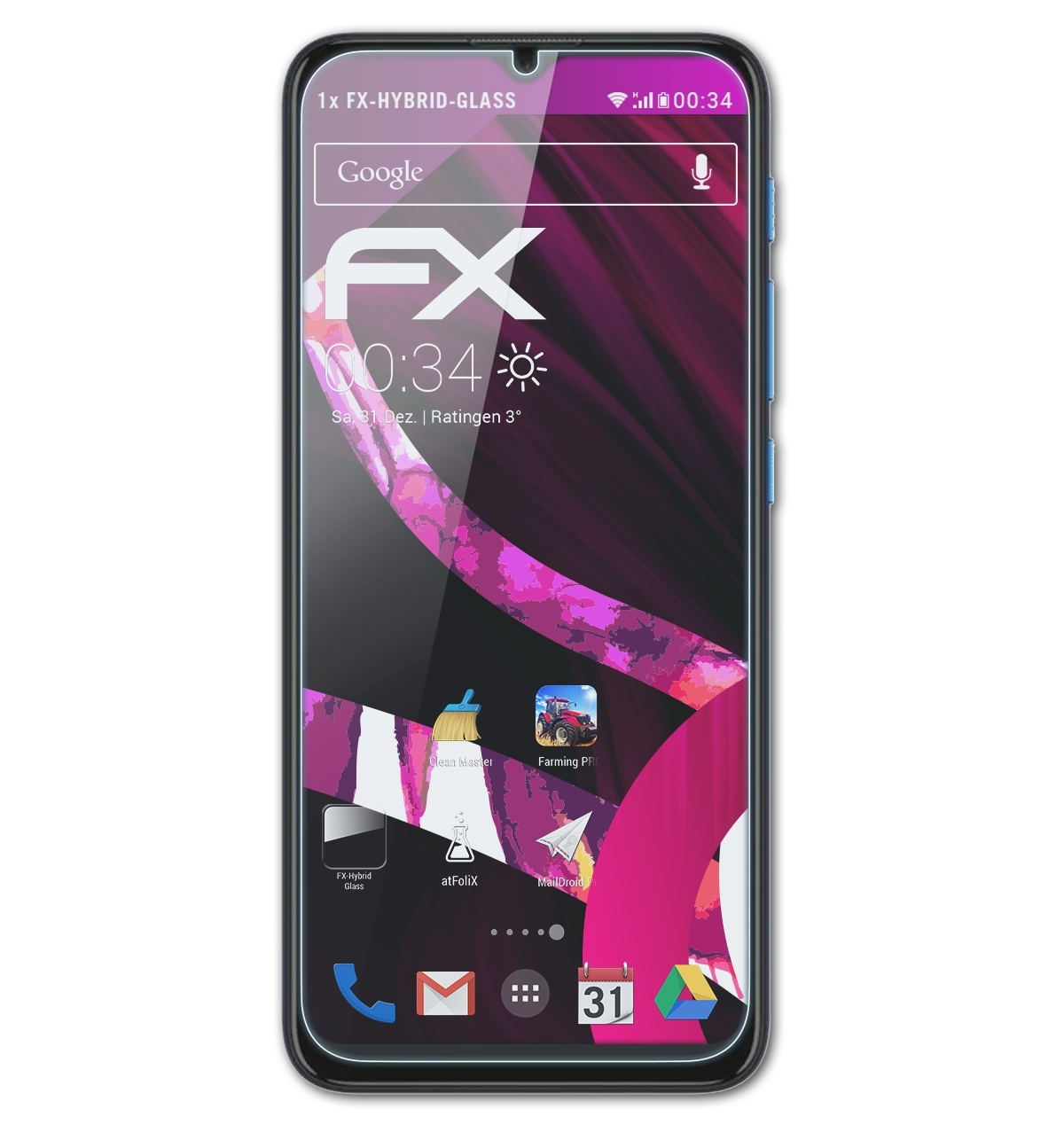 ATFOLIX FX-Hybrid-Glass Schutzglas(für Motorola Moto Power) E7