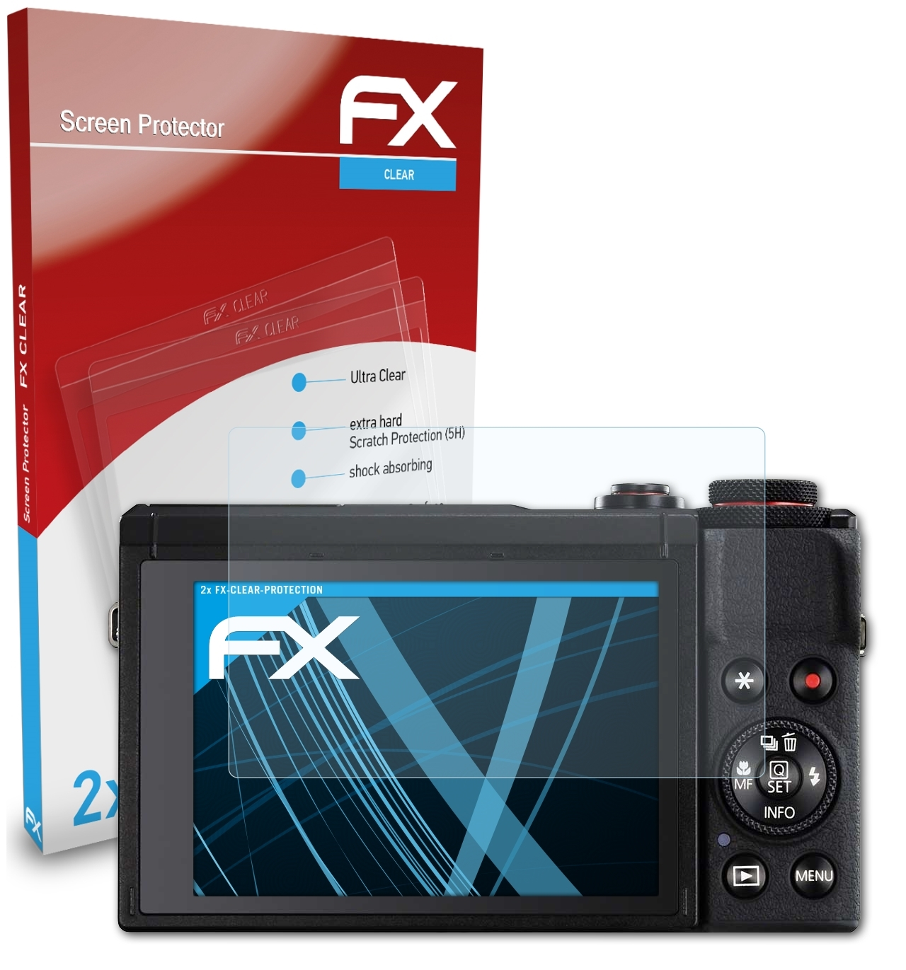 ATFOLIX 2x FX-Clear G7 Canon III) Mark PowerShot Displayschutz(für X