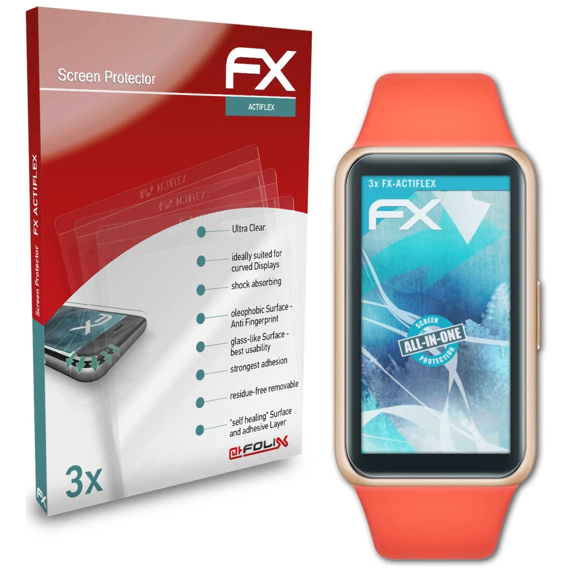 6) ATFOLIX Displayschutz(für 3x Band FX-ActiFleX Honor
