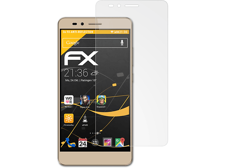 ATFOLIX 3x FX-Antireflex Displayschutz(für Huawei Honor 5X)