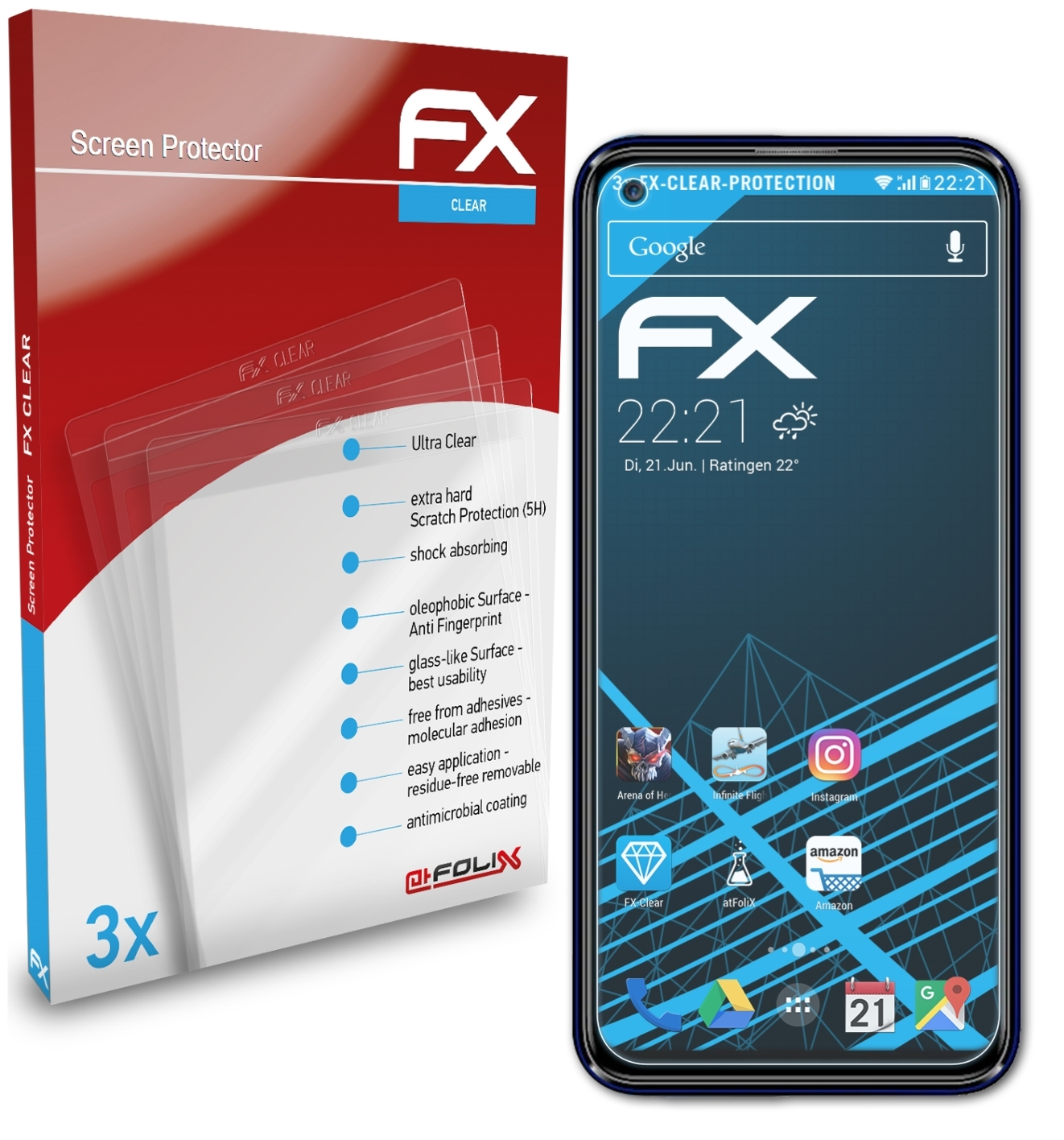 W41 ATFOLIX 3x LG Displayschutz(für FX-Clear Plus)