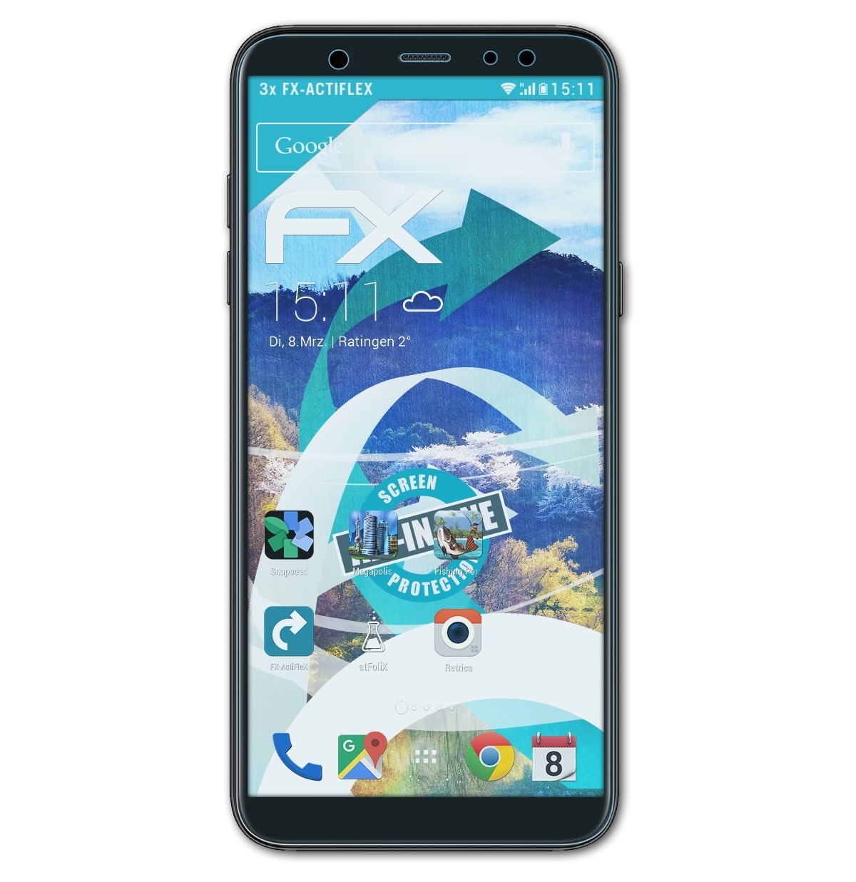 ATFOLIX 3x FX-ActiFleX Displayschutz(für (2018)) Plus Samsung A6 Galaxy