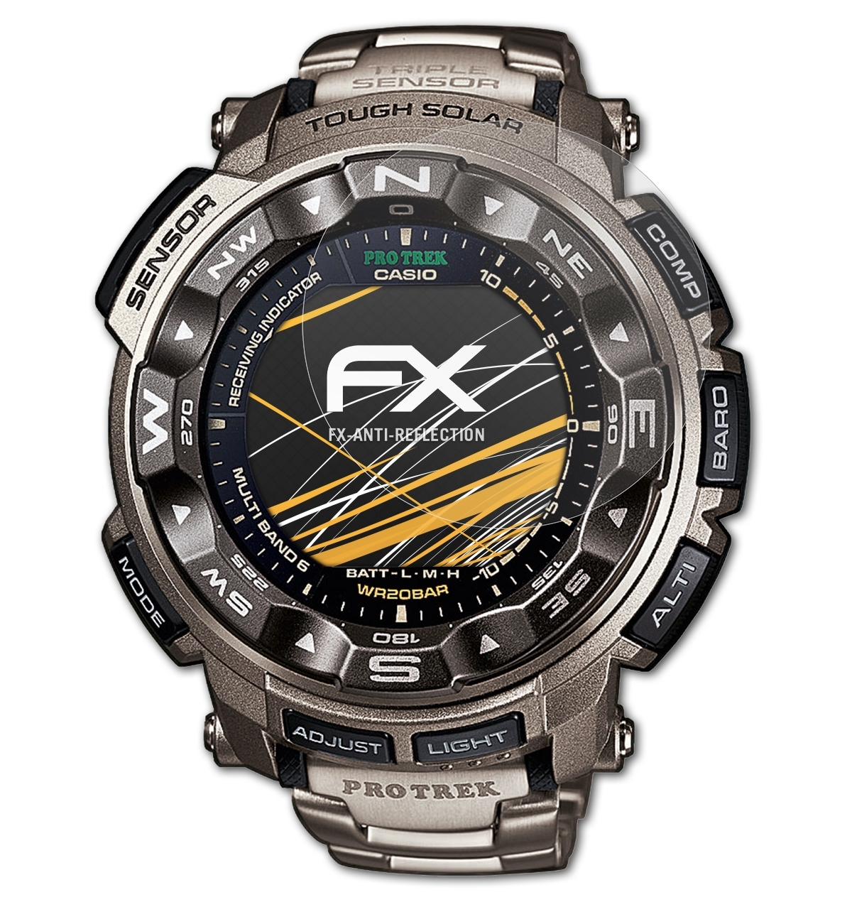 FX-Antireflex ATFOLIX Casio PRW-2500T-7ER) Displayschutz(für 3x