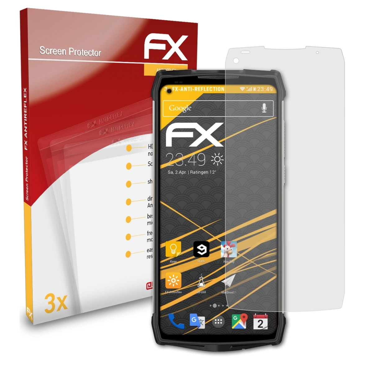 Armor FX-Antireflex ATFOLIX Ulefone 3x Displayschutz(für 13)