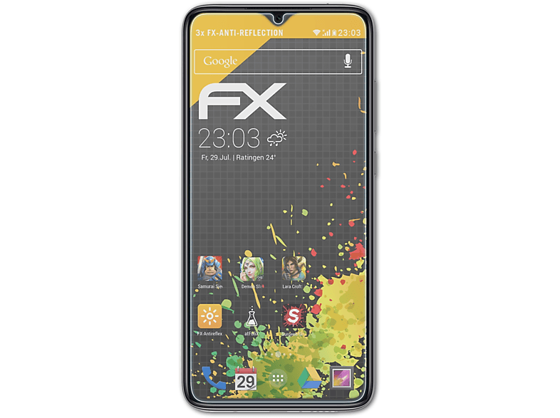 FX-Antireflex 8 Redmi Pro) Note Displayschutz(für 3x ATFOLIX Xiaomi