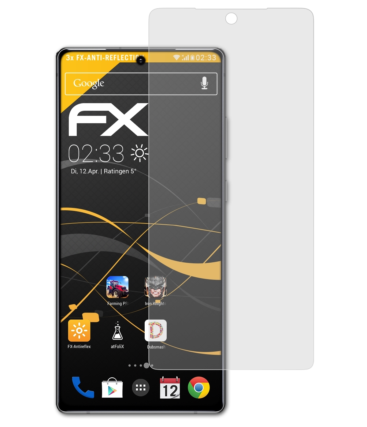 20) ATFOLIX FX-Antireflex Galaxy 3x Note Samsung Displayschutz(für