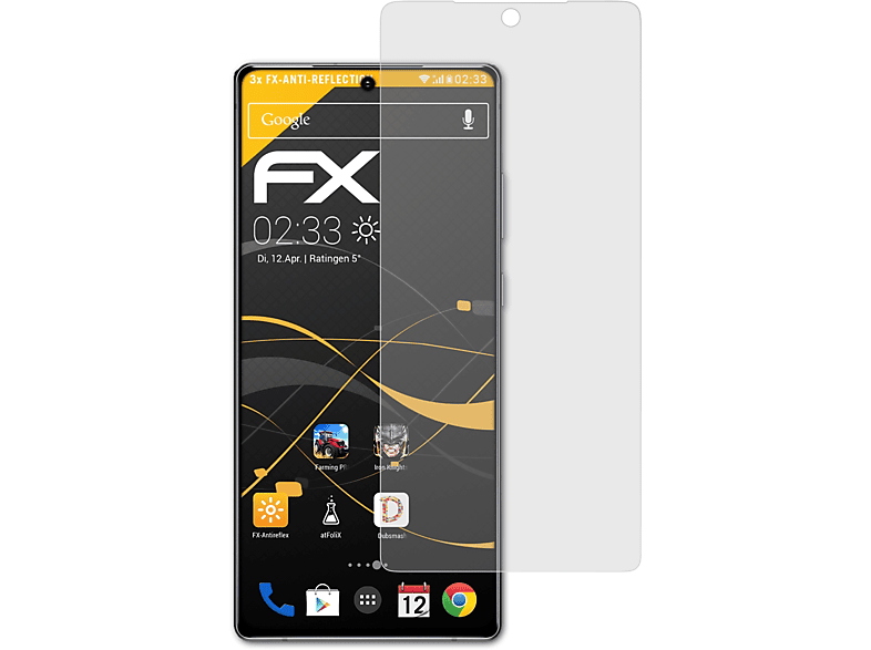 ATFOLIX 3x FX-Antireflex Galaxy Note 20) Samsung Displayschutz(für