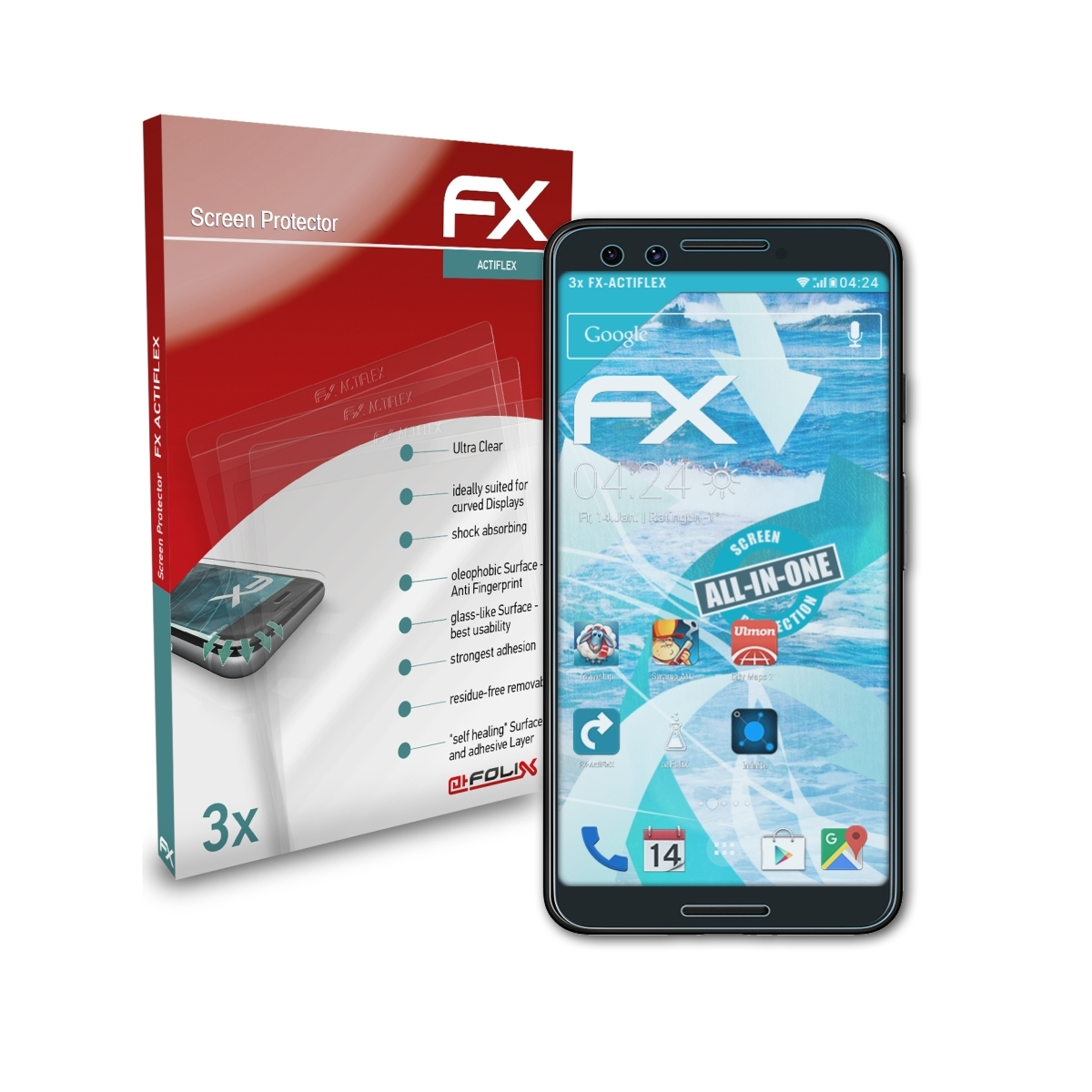 Pixel 3) FX-ActiFleX Google 3x Displayschutz(für ATFOLIX