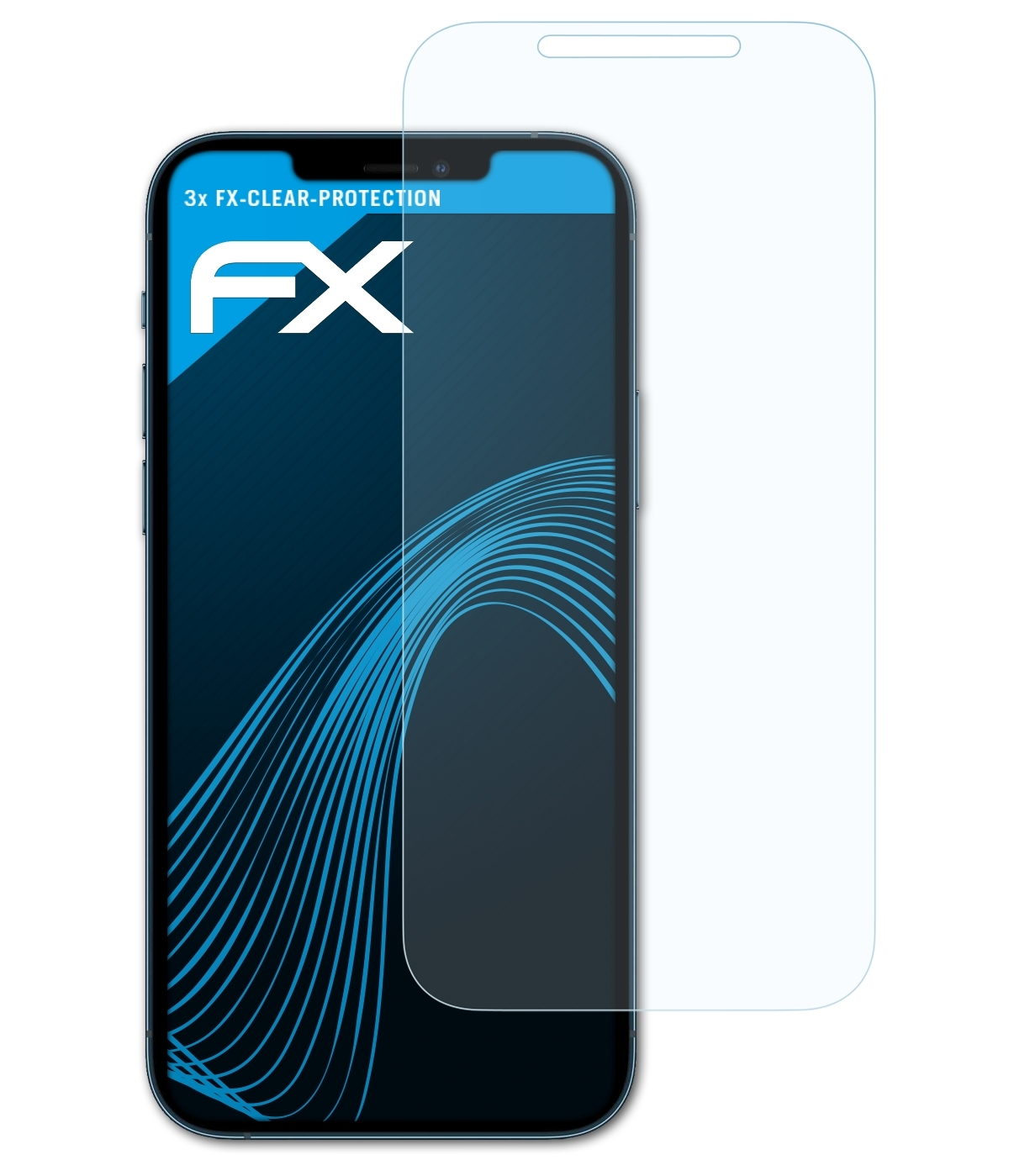 ATFOLIX iPhone FX-Clear Pro Apple 12 Max) 3x Displayschutz(für