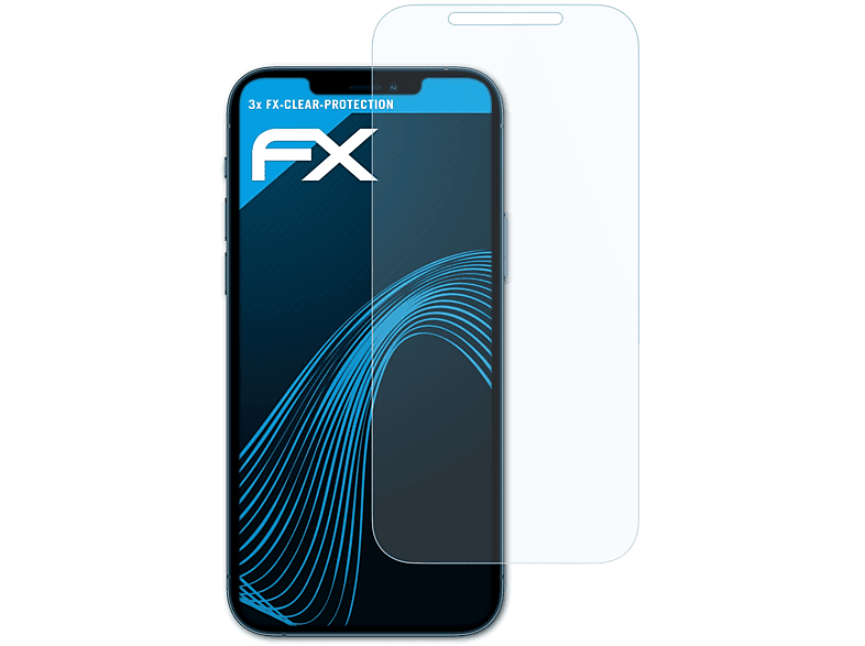 ATFOLIX 3x FX-Clear Displayschutz(für Apple iPhone 12 Max) Pro
