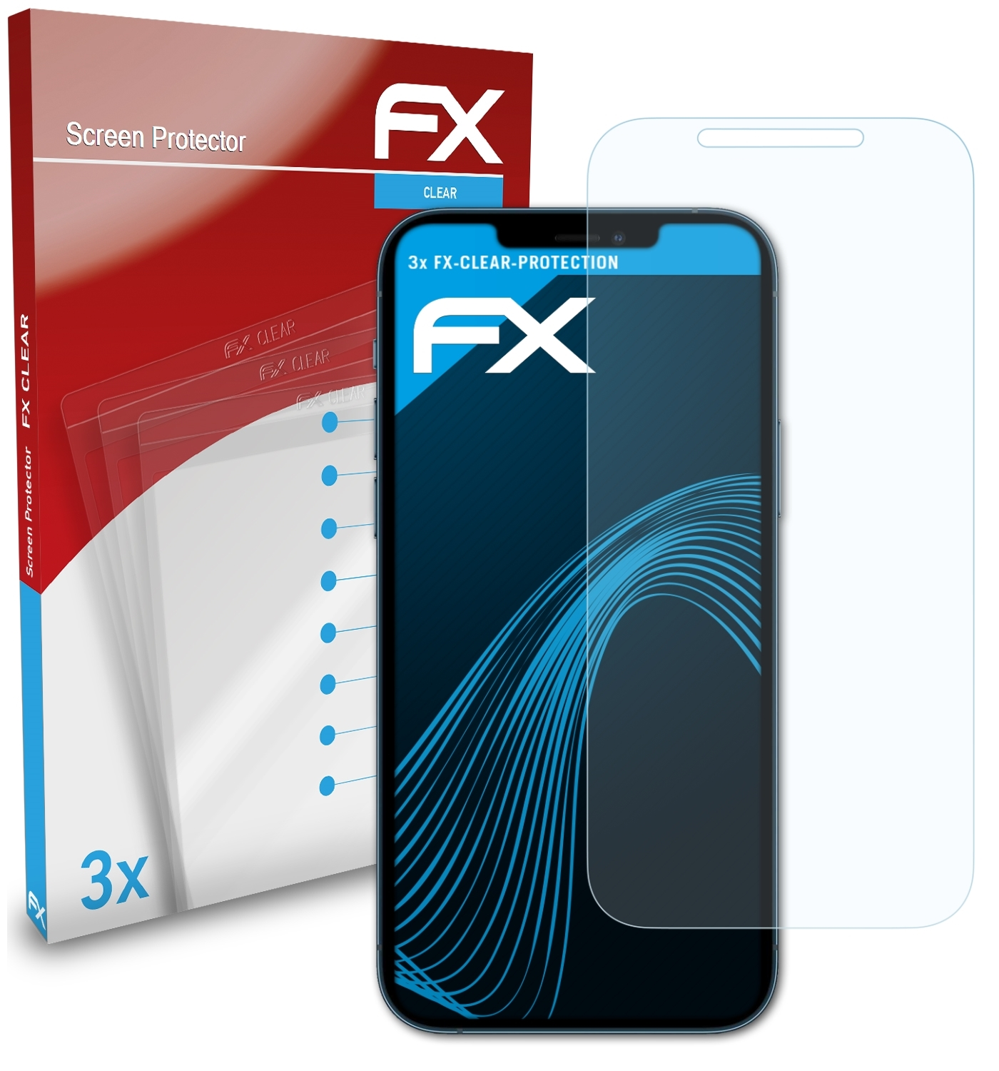 Max) ATFOLIX FX-Clear Pro 12 3x Displayschutz(für iPhone Apple