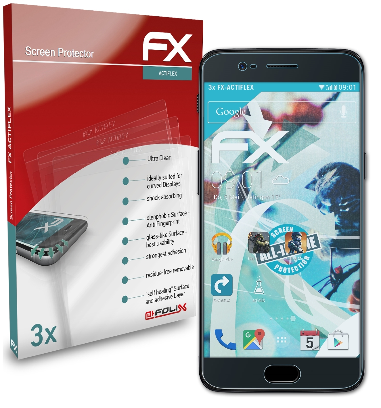 ATFOLIX 3x FX-ActiFleX 5) Displayschutz(für OnePlus